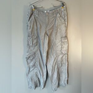 BDG Gray & White Baggy Cargo Pants Size Extra Large